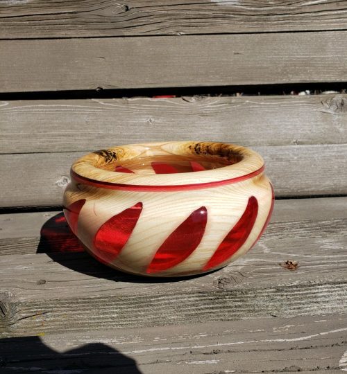 wood and red resin